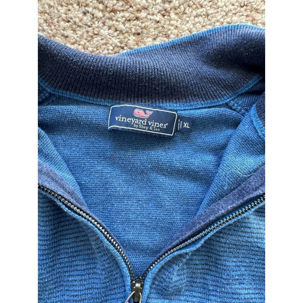 Vineyard Vines Mens sweater size XL, Blue Striped, 1/4 zip, Cotton - Picture 8 of 8